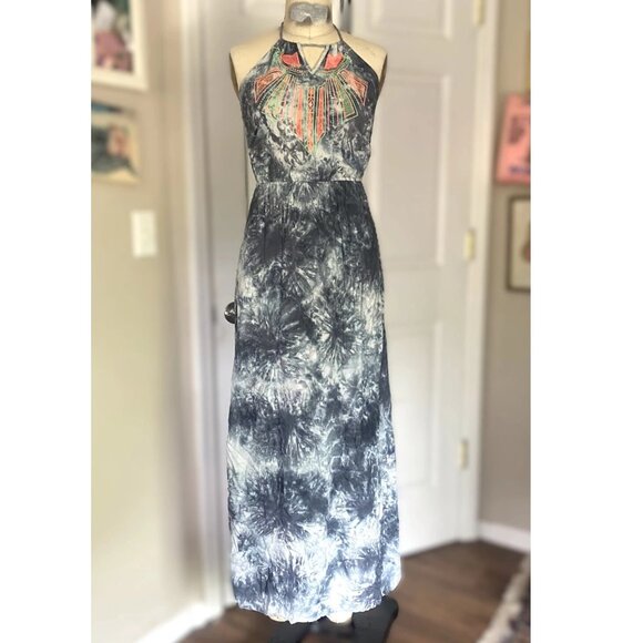 Urban Outfitters Dresses & Skirts - URBAN OUTFITTERS Southwestern NEON TIE-DYE Halter Goddess MAXI Dress *SMALL*